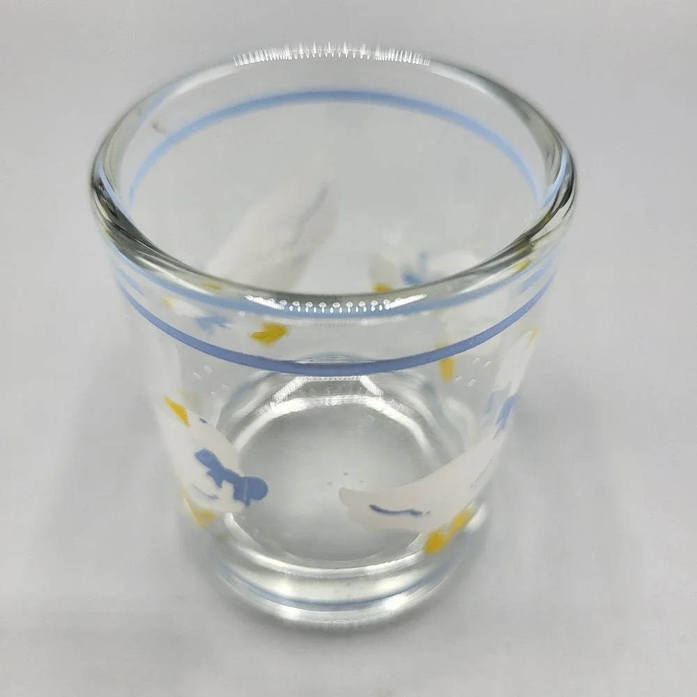 Votive Candleholder Glass Small Vintage Country Goose Blue Bow Clear Replacement